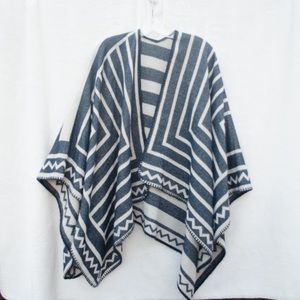 Striped Sweater Pancho | Loft | One Size